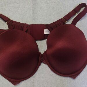 Joyspun Plunge Bra Full Figure Natural Lift Maroon NWT 44DD